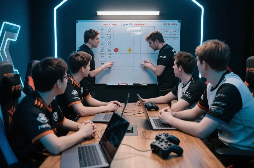 电竞团队的战术讨论